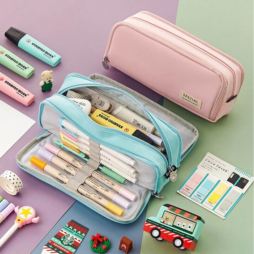 Zipper Pencil Case Pen Bag Organizer School Office Cosmetic Stationery Storage - Image 4
