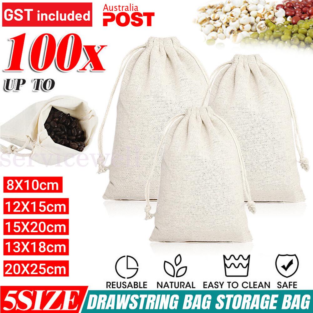 Drawstring Storage Bags Calico Bags Cotton Tote Gift Bag Jute Sack Jewelry