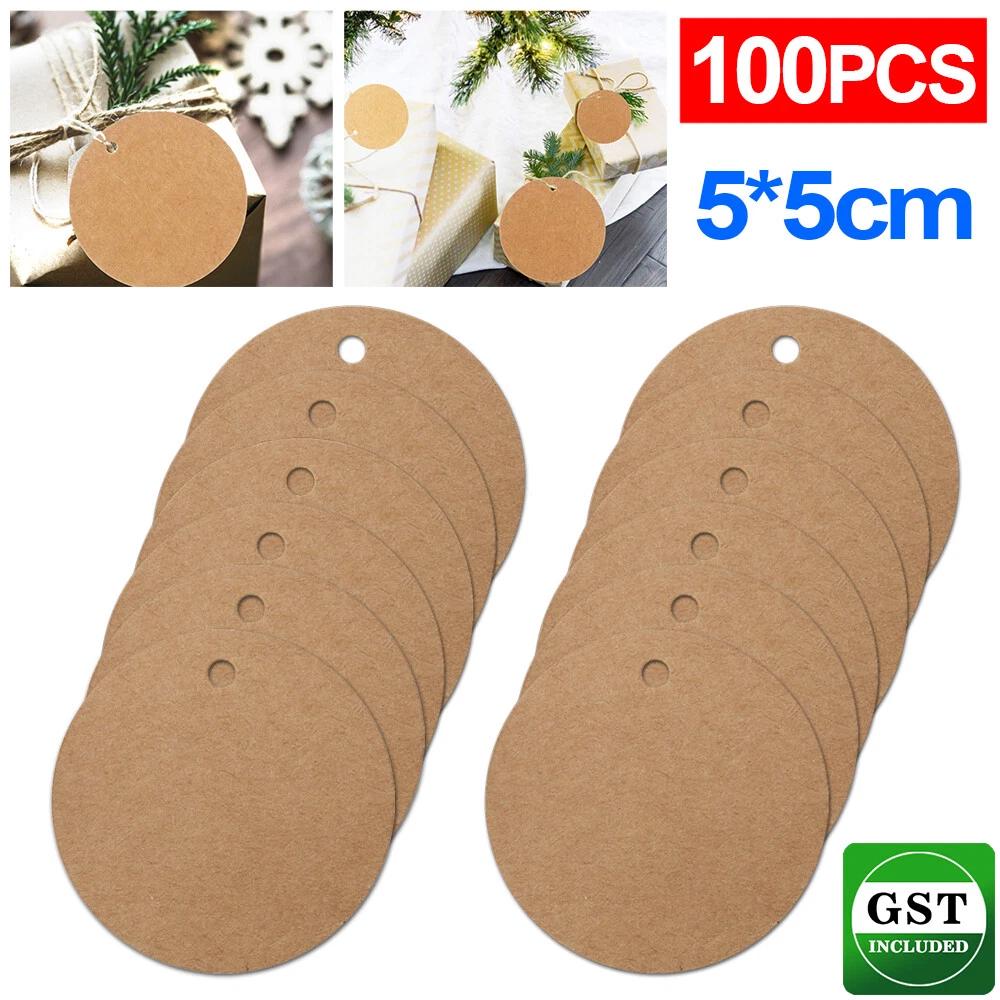 Brown Kraft Paper Tag Blank Craft Hang Labels Wedding String Gift Card