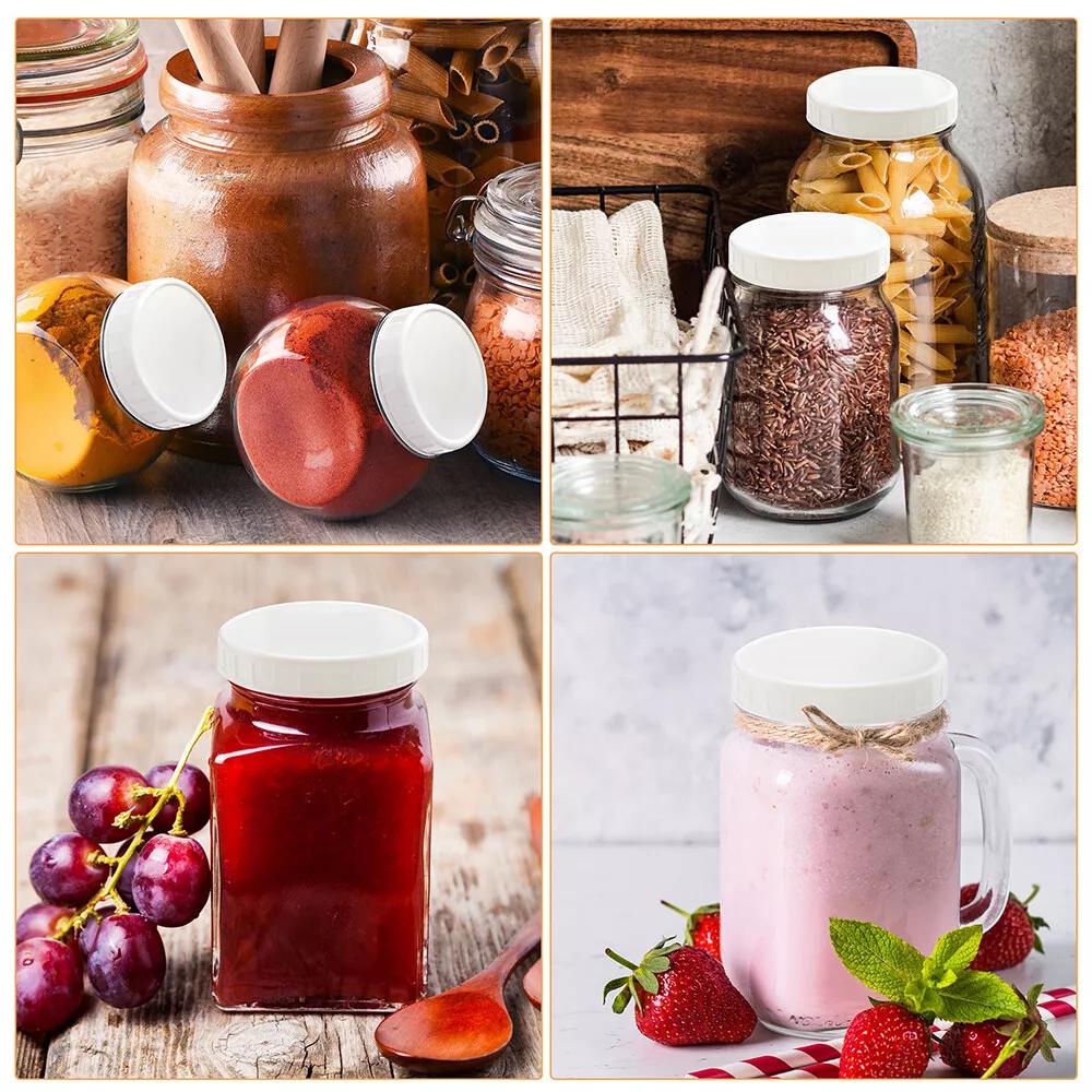 Wide Mouth Lids For Mason Jar Plastic Leak Proof Bottle Storage Cap Cover - Image 4