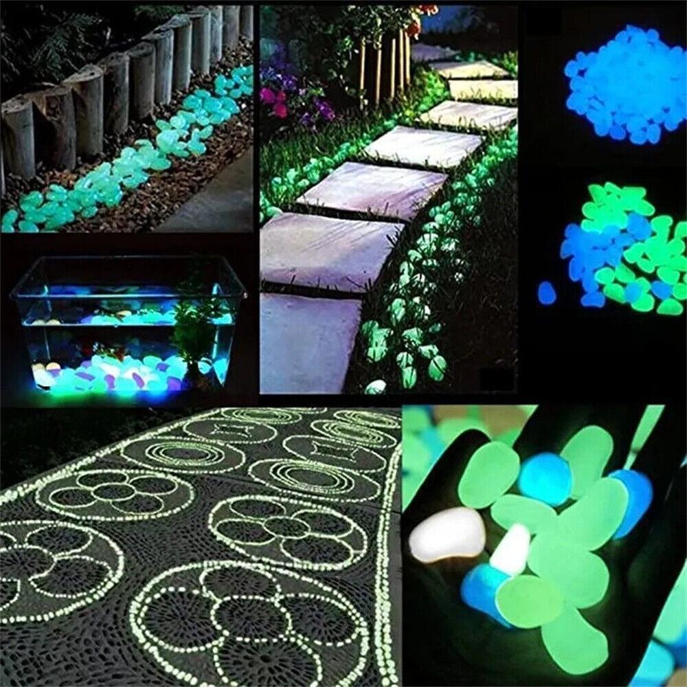 Pebbles Stone Glow in the Dark Rock Fish Tank Stones For Garden Road - Image 5