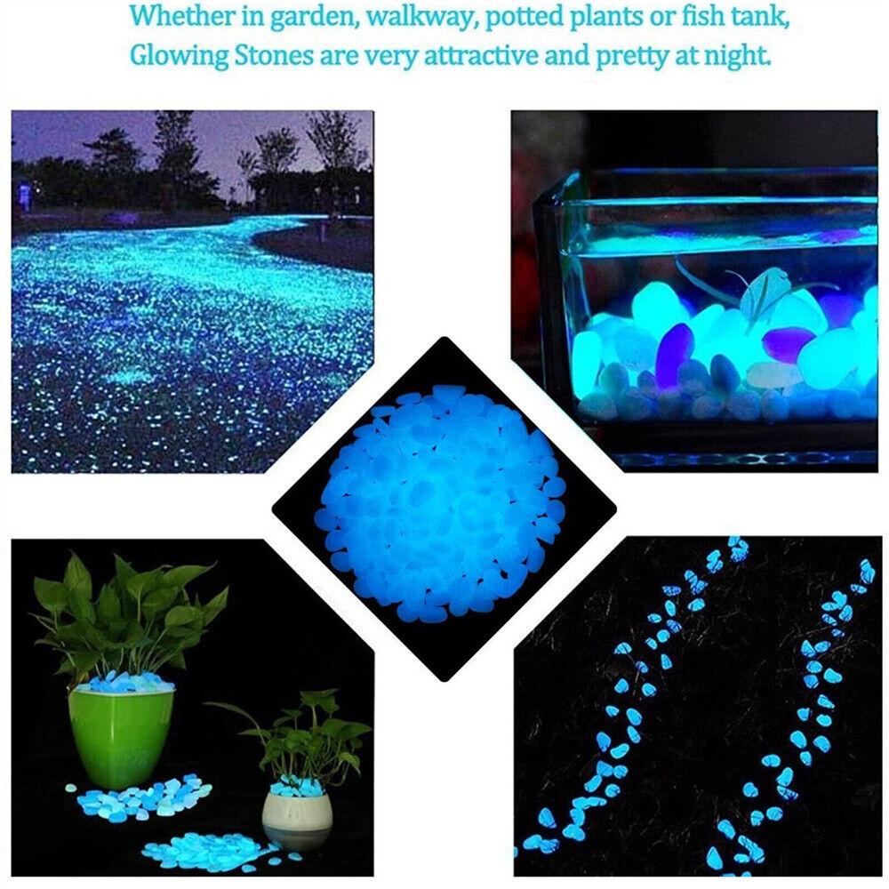 Pebbles Stone Glow in the Dark Rock Fish Tank Stones For Garden Road - Image 7